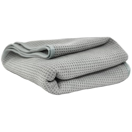 Chemical Guys Waffle Weave Gray Matter Microfiber Drying Towel