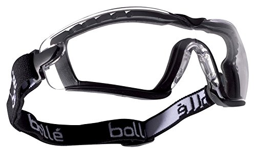 Bollé 254-CB-40091 Cobra Dust Goggle (Clear Anti-Fog, Strap + Foam)