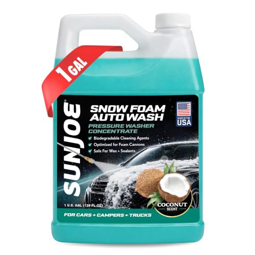 Sun Joe Snow Foam Car Wash Soap & Cleaner Concentrate, Coconut Scent