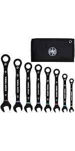 Klein Tools 69408G 8-Piece SAE Ratcheting Combination Wrench Set — image 7