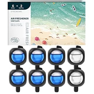 DriveJoy Car Air Freshener Vent Clips, 8-Pack (Ocean + New Car Scent)
