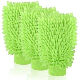 Mkobon Chenille Microfiber Car Wash Mitt 3-Pack