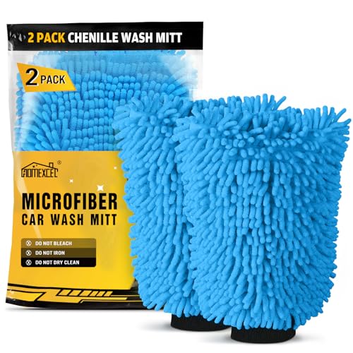 HOMEXCEL Chenille Microfiber Car Wash Mitt 2-Pack