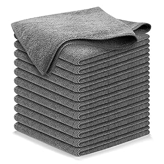 USANOOKS Microfiber Cleaning Cloth Grey (300 GSM, 12-Pack)