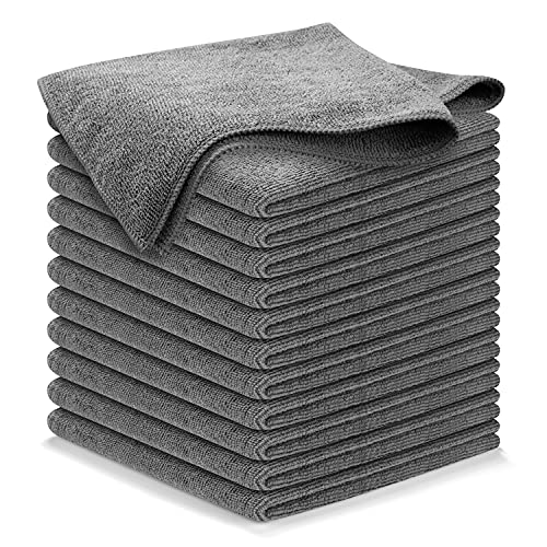 USANOOKS Microfiber Cleaning Cloth Grey (300 GSM, 12-Pack)