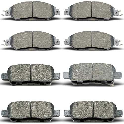 RevivaParts Front Rear Ceramic Brake Pads 8-Piece Set (D1415/D1649)