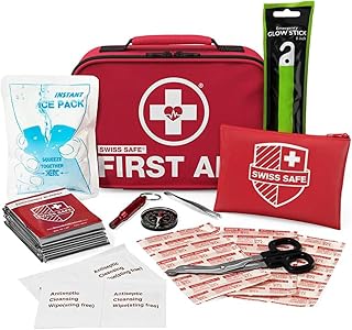 Swiss Safe 2-in-1 First Aid Kit (120 Piece + Bonus 32-Piece Mini Kit)