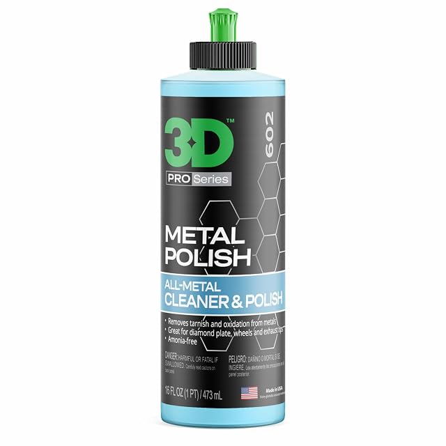 3D Car Care 3D Metal Polish · Heavy Duty Car Metal Polish for All Metals