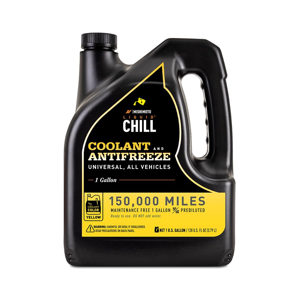 Mishimoto Liquid Chill OE Coolant, Yellow, Universal, Premixed 50/50, 1 Gallon