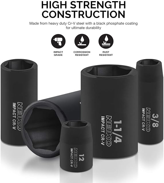 Neiko NEIKO 02448A 65-Piece 1/2" Drive Master Impact Socket Set