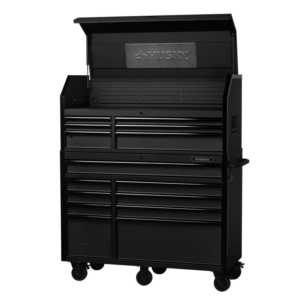 Husky 52 in. 15-Drawer Industrial Tool Chest and Cabinet Combo