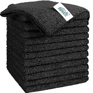 HOMEXCEL Black Microfiber Cleaning Cloth (12-Pack)