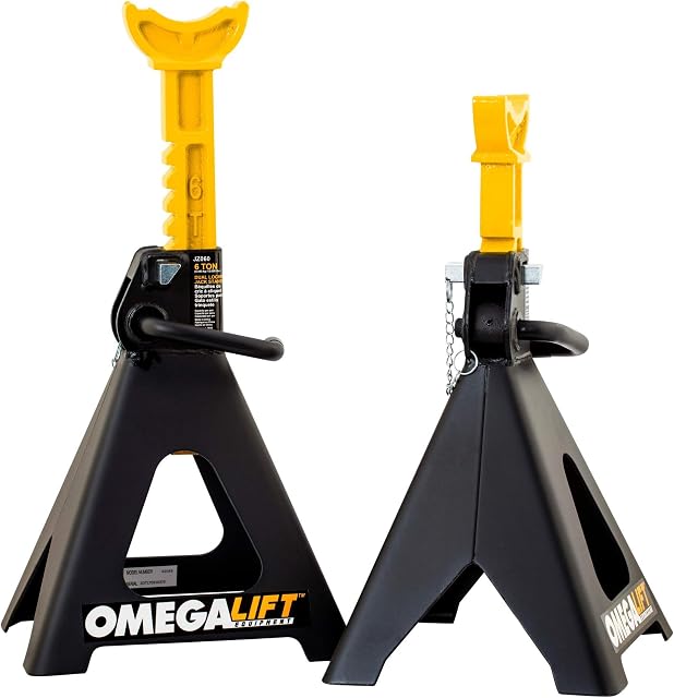 Omega Lift Equipment JZ060 6 Ton Dual Locking Jack Stands