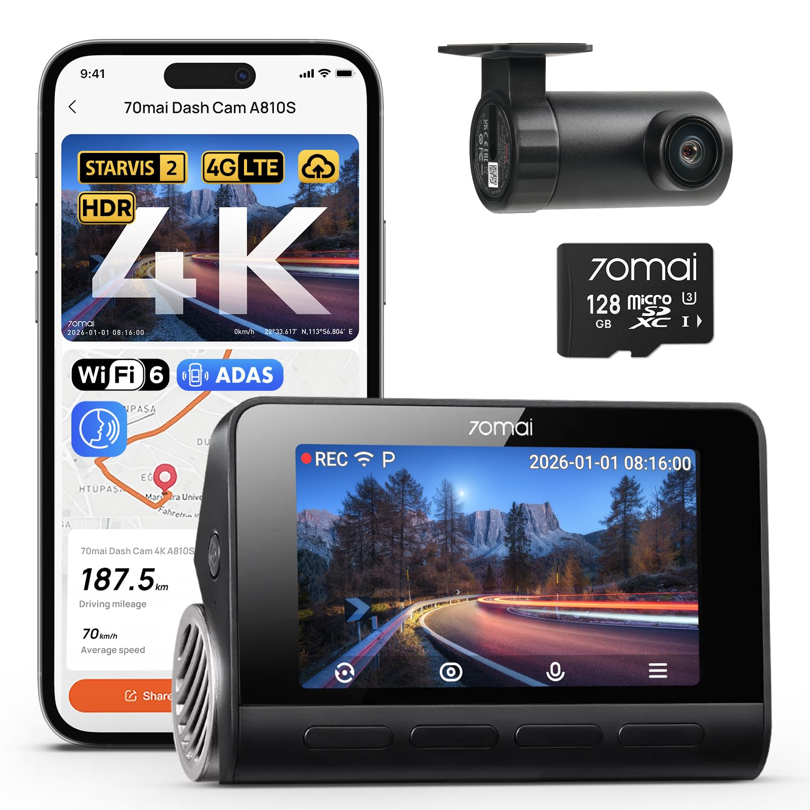 70mai 4K Dash Cam A810S