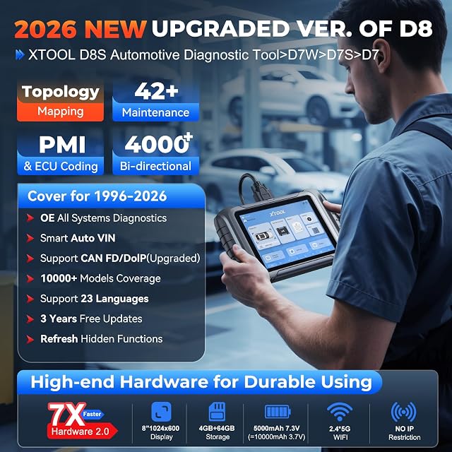 XTOOL D8S AI-Assisted Bidirectional OBD2 Scanner