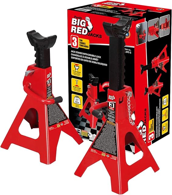 Torin (BIG RED) BIG RED T43002A 3-Ton Double Locking Jack Stands