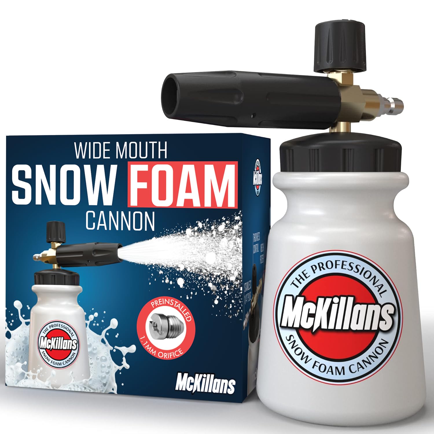 McKillans Foam Cannon for Pressure Washer (Wide Mouth, 1/4" Quick Connector)