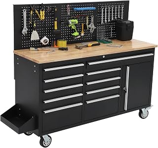 GAOMON 61-Inch 10-Drawer Rolling Tool Chest and Workbench