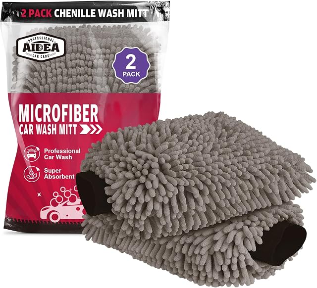 AIDEA Chenille Microfiber Car Wash Mitt 2-Pack