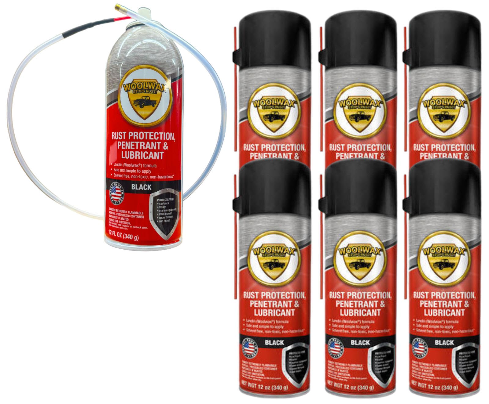 Woolwax Black Aerosol Undercoating Spray (12 oz, 6-pack)