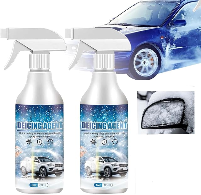 iekufes De-Icer for Car Windshield Defroster, 60ml (2-pack)