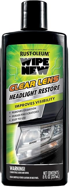 Rust-Oleum Wipe New Clear Lens Headlight Restore, 8 oz