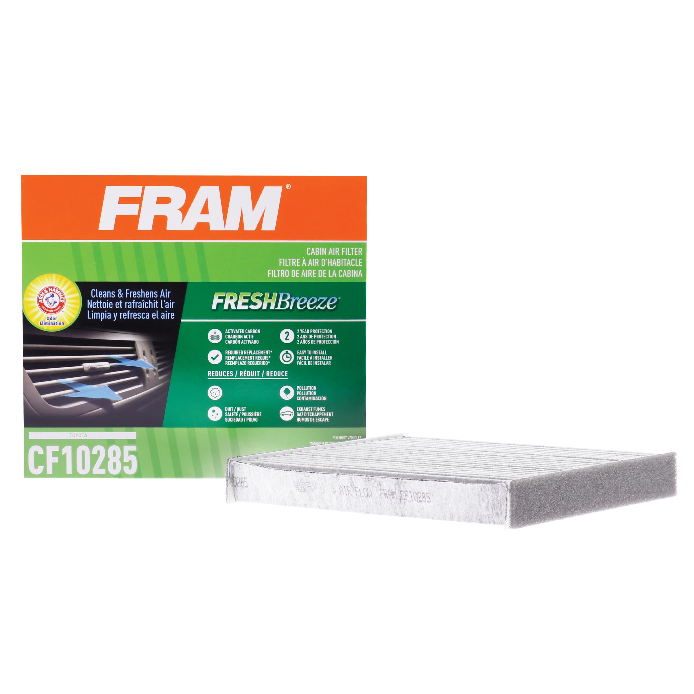 FRAM Fresh Breeze Cabin Air Filter with Arm & Hammer Baking Soda (CF10285)