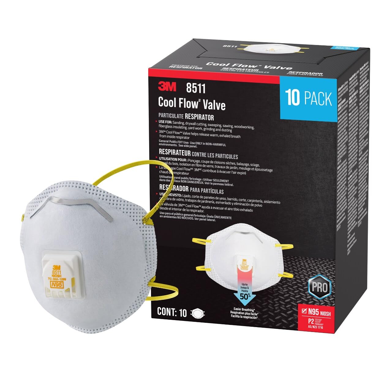 3M 8511 N95 Particulate Respirator with Cool Flow Valve