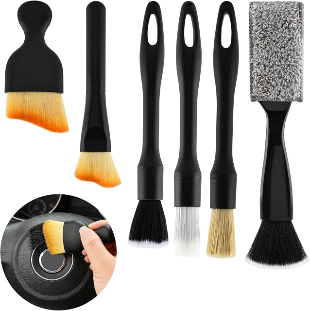 Lixternum 6PCS Boar Hair Detailing Brush Set