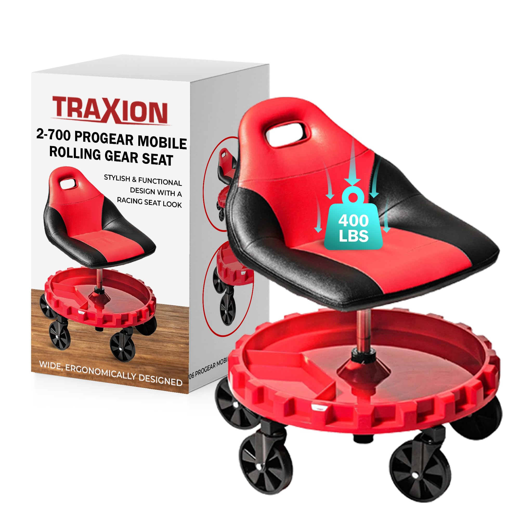 Traxion ProGear Mobile Rolling Gear Seat