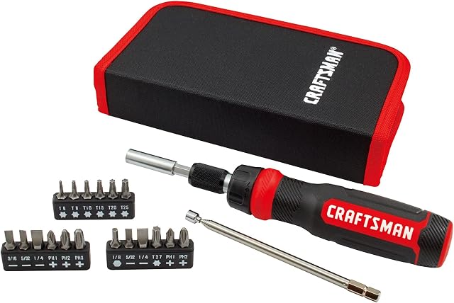 CRAFTSMAN CMHT68001 Ratcheting Screwdriver Multi-Bit Set, 26-Piece