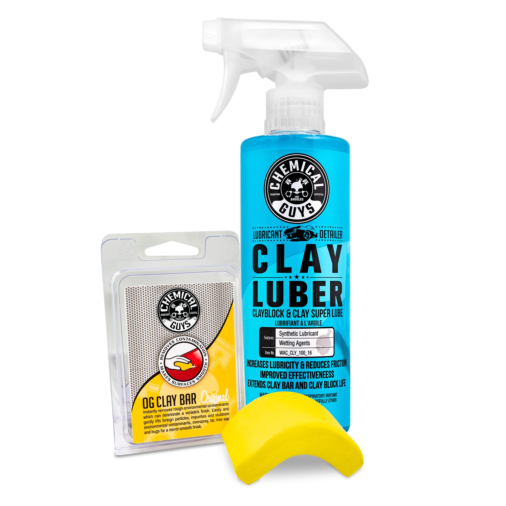 Chemical Guys OG Clay Bar (Light/Medium Duty) + Luber Kit