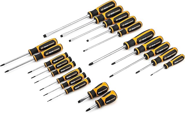 GEARWRENCH 20 Pc. Phillips/Slotted/Torx Dual Material Screwdriver Set (80066H)