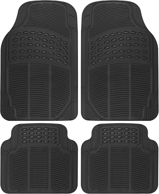 BDK Floor Mats, 4-Piece All-Weather Car Mat with Universal Fit Design