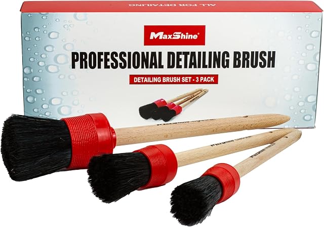 Maxshine 3-Piece Professional Auto Detailing Brush Kit