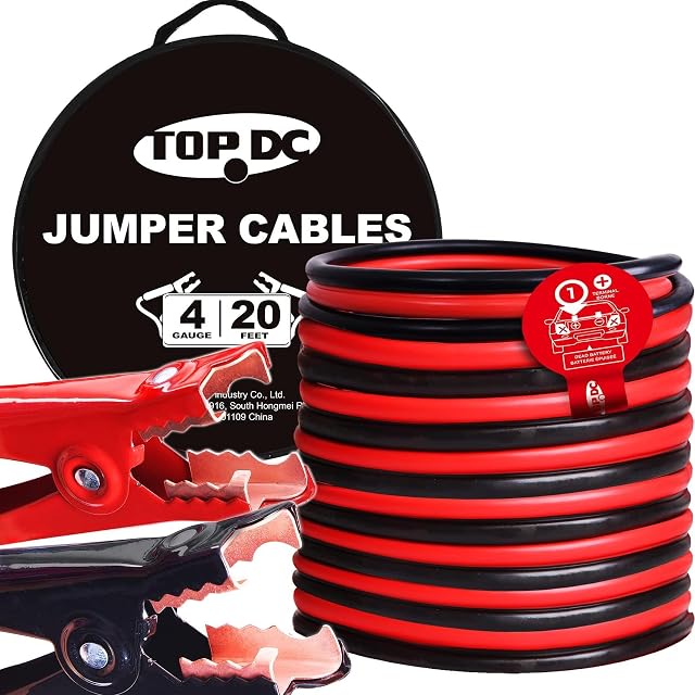 TOPDC 4 Gauge 20 Feet Jumper Cables