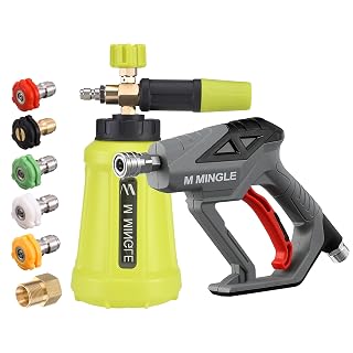 M MINGLE High Pressure Washer Gun Snow Foam Lance, 4000 PSI Cannon Foam Blaster Kit, 1 Liter
