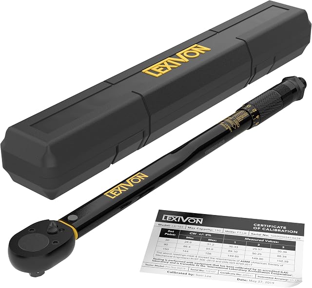 LEXIVON LX-183 1/2-Inch Drive Click Torque Wrench (10-150 ft-lbs)