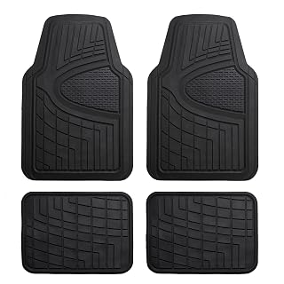 FH Group Automotive Floor Mats - Heavy-Duty Rubber, Universal Fit Full Set, Climaproof & Trimmable