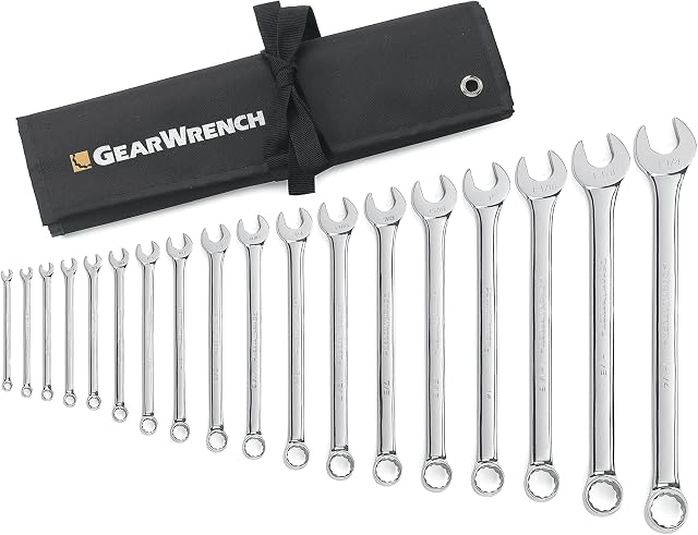 GEARWRENCH 81917 18-Piece 12-Point Long Pattern Combination SAE Wrench Set