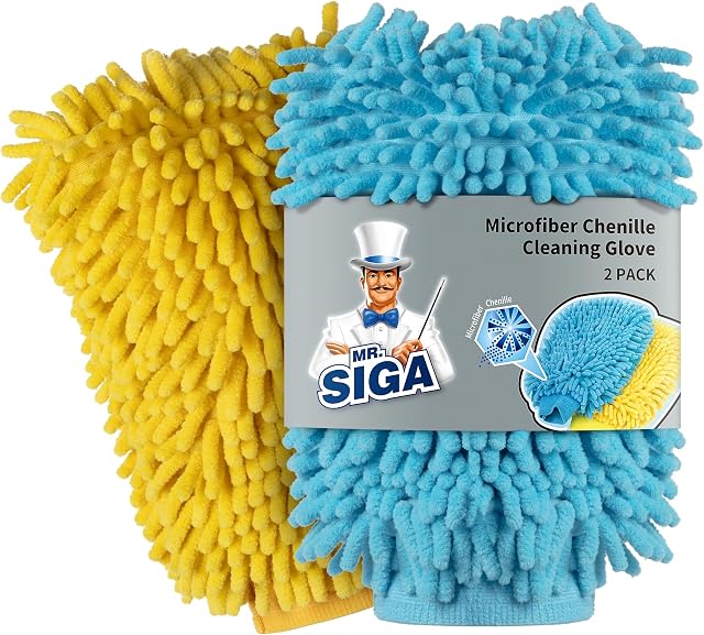 MR.SIGA Premium Microfiber Soft Chenille Car Wash Mitt