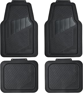 CAR PASS Heavy Duty Rubber Floor Mats 4-Piece Car Mat Set