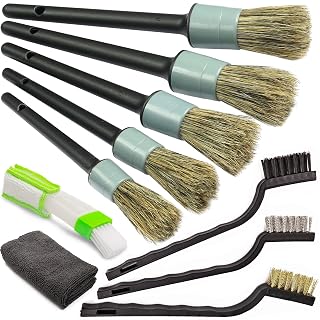 TAKAVU Complete Car Detailing Brush Kit (10 Piece)