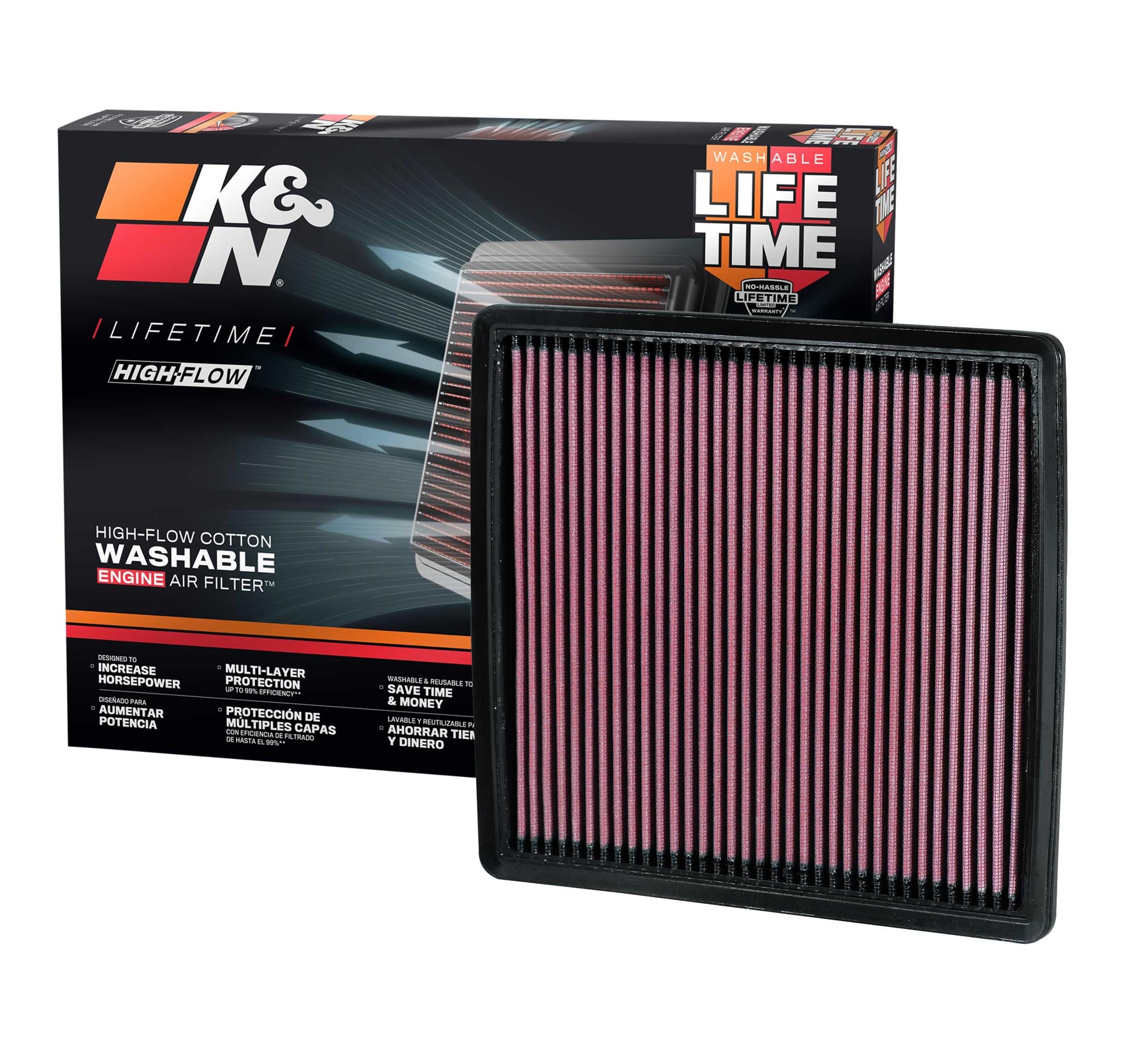 K&N 33-2385 High-Flow Washable Engine Air Filter
