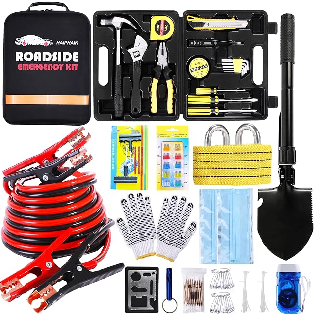 HAIPHAIK Car Emergency Kit (124-Piece)