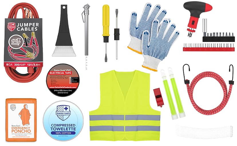 Swiss Safe 2-in-1 Car Emergency Kit (378-Piece: Jumper Cables + 348-Piece First Aid Kit) — image 5