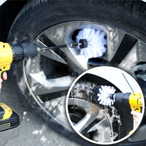Hiware 4 Pcs Drill Brush Car Detailing Kit with Extend Attachment — image 4