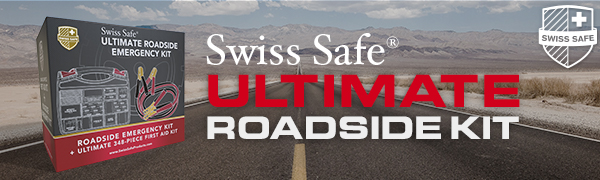Swiss Safe 2-in-1 Car Emergency Kit (378-Piece: Jumper Cables + 348-Piece First Aid Kit) — image 1