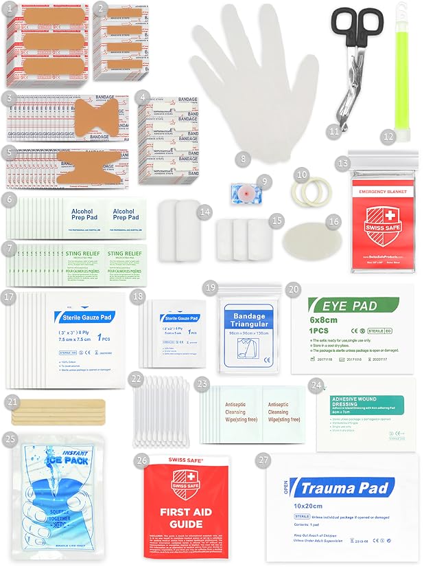 Swiss Safe 2-in-1 Car Emergency Kit (378-Piece: Jumper Cables + 348-Piece First Aid Kit) — image 6