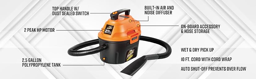 Armor All AA255 2.5 Gallon Wet/Dry Shop Vacuum — image 8